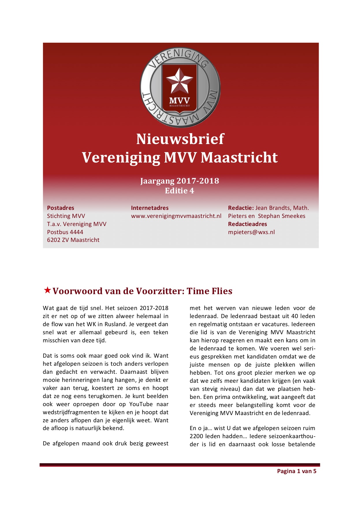 Nieuwsbrief Vereniging MVV 17 18 4